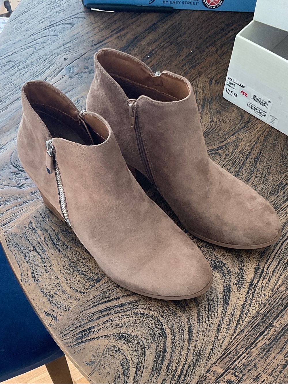 Style & Co. Taupe Suede Side-Zip Ankle Booties